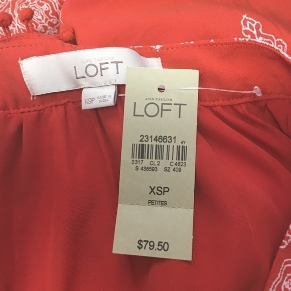 ANN Taylor Loft Dress Pom Pom Swing Shift Mini Sundress Pretty Ethnic Print - Picture 12 of 15